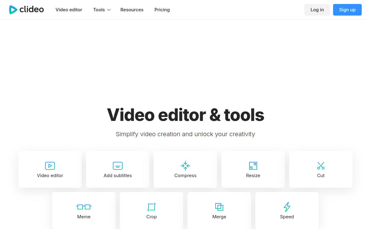 Clideo website screenshot