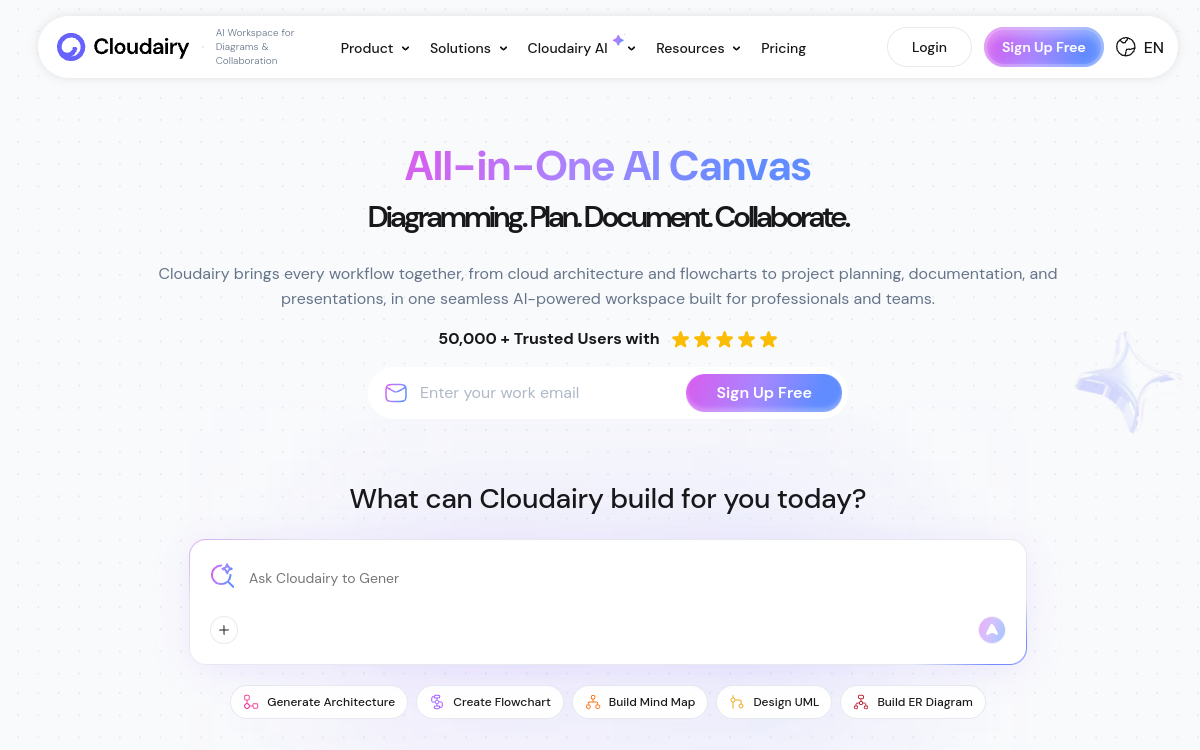 Cloudairy website screenshot