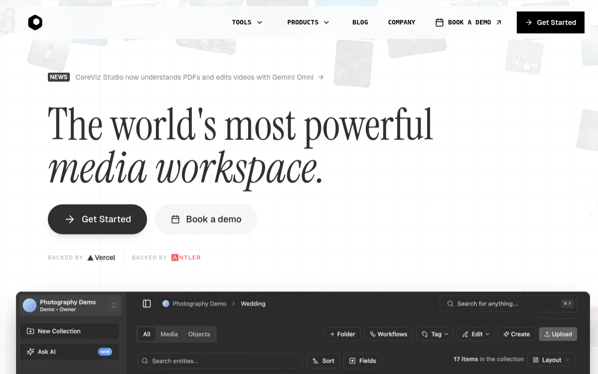 CoreViz website screenshot