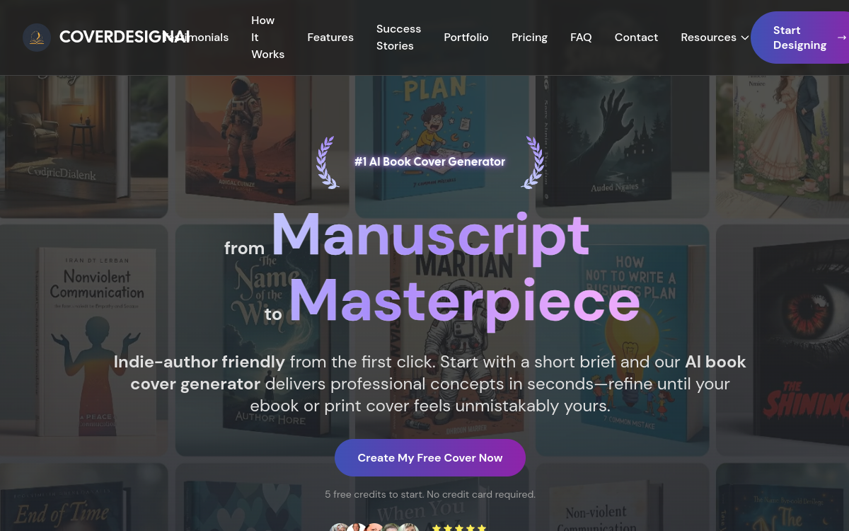 CoverDesignAI website screenshot