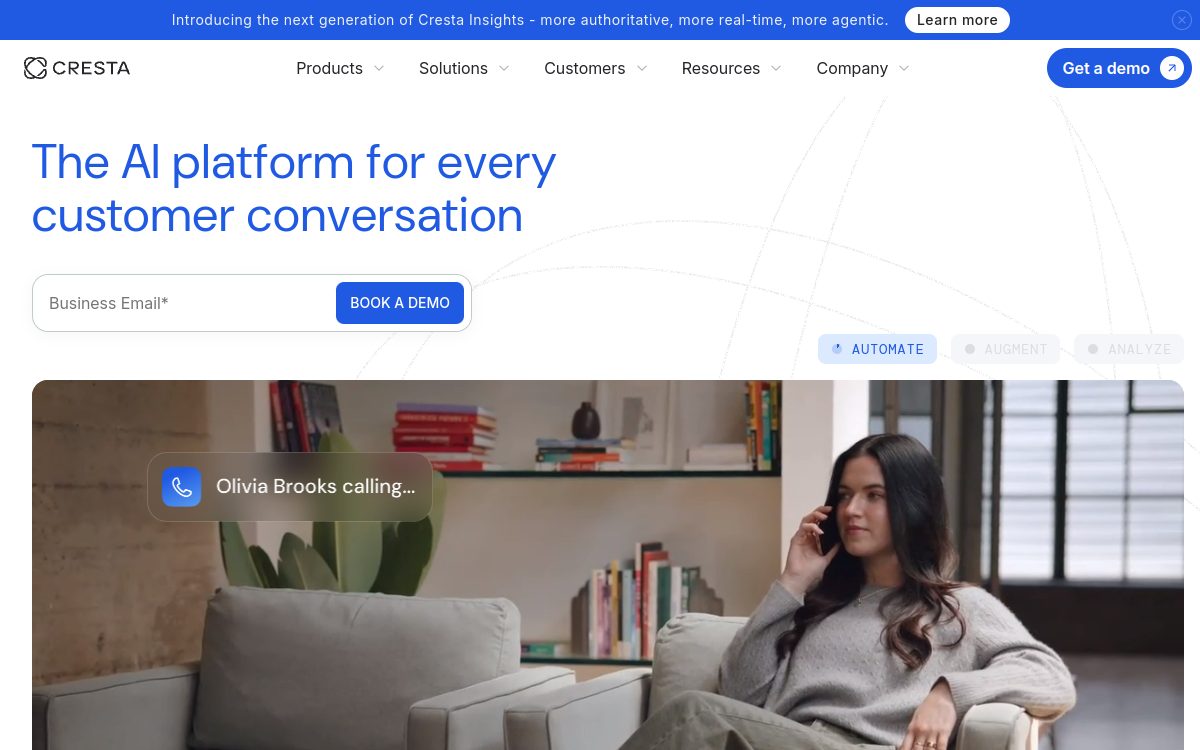 Cresta website screenshot