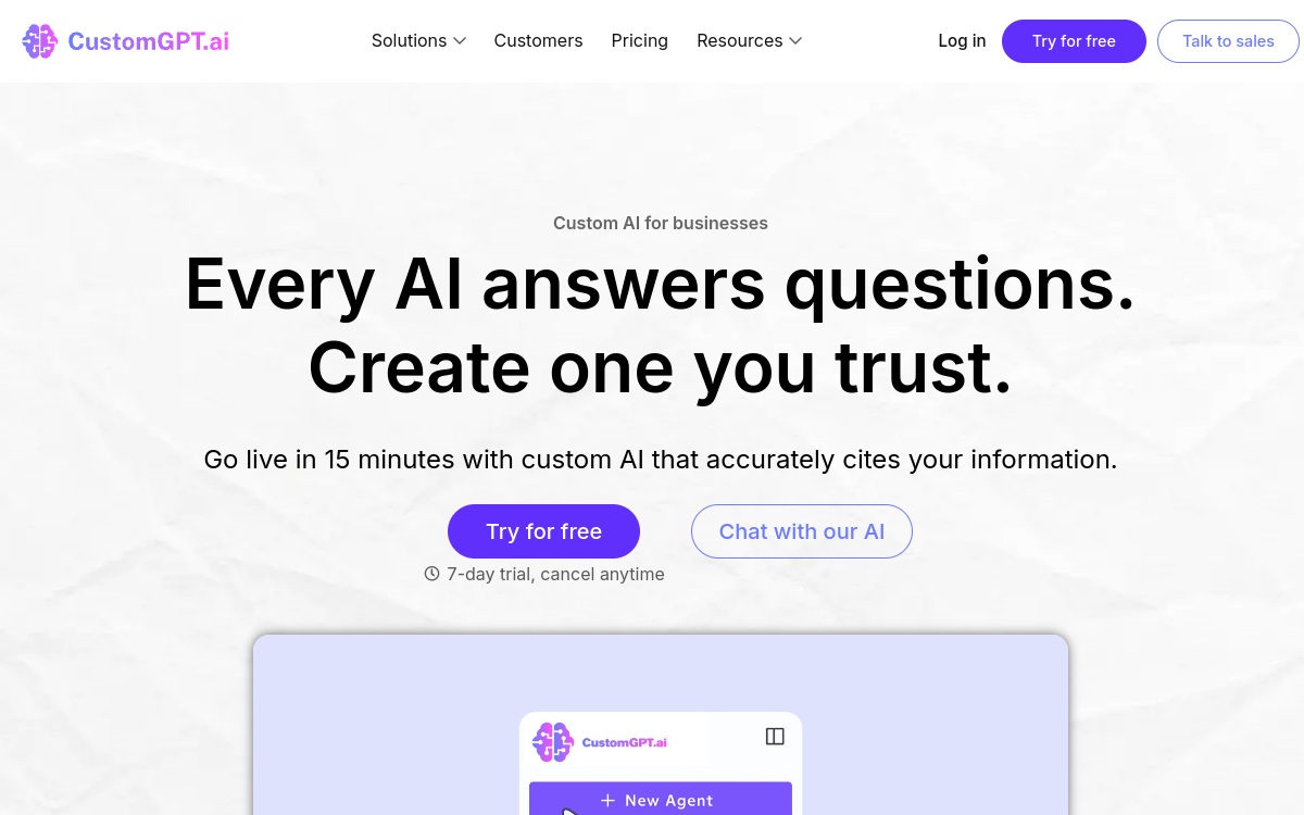 CustomGPT website screenshot