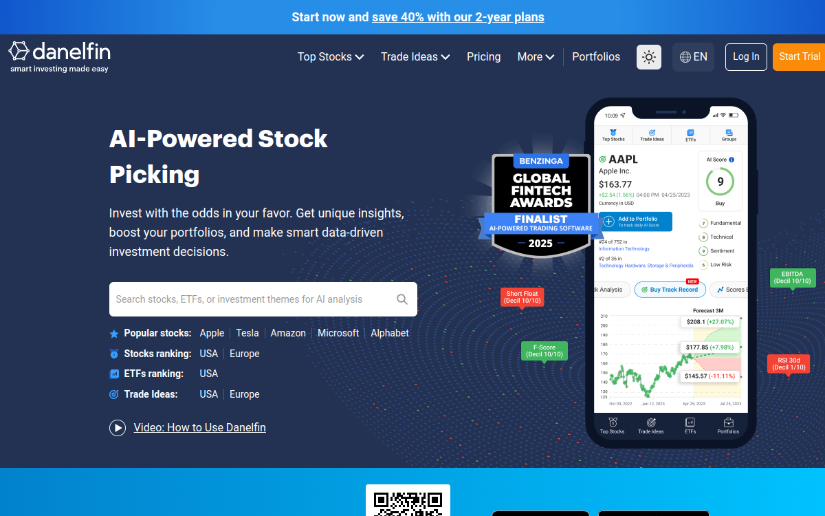 Danelfin website screenshot