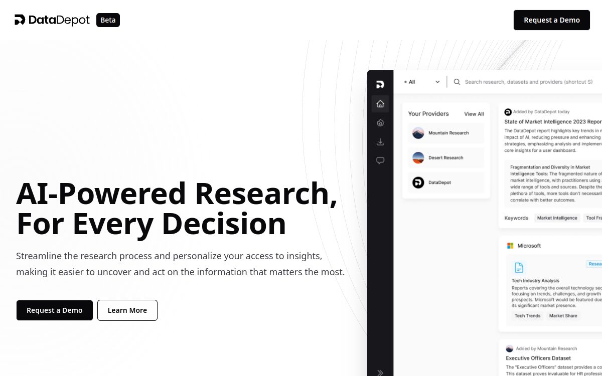 DataDepot website screenshot