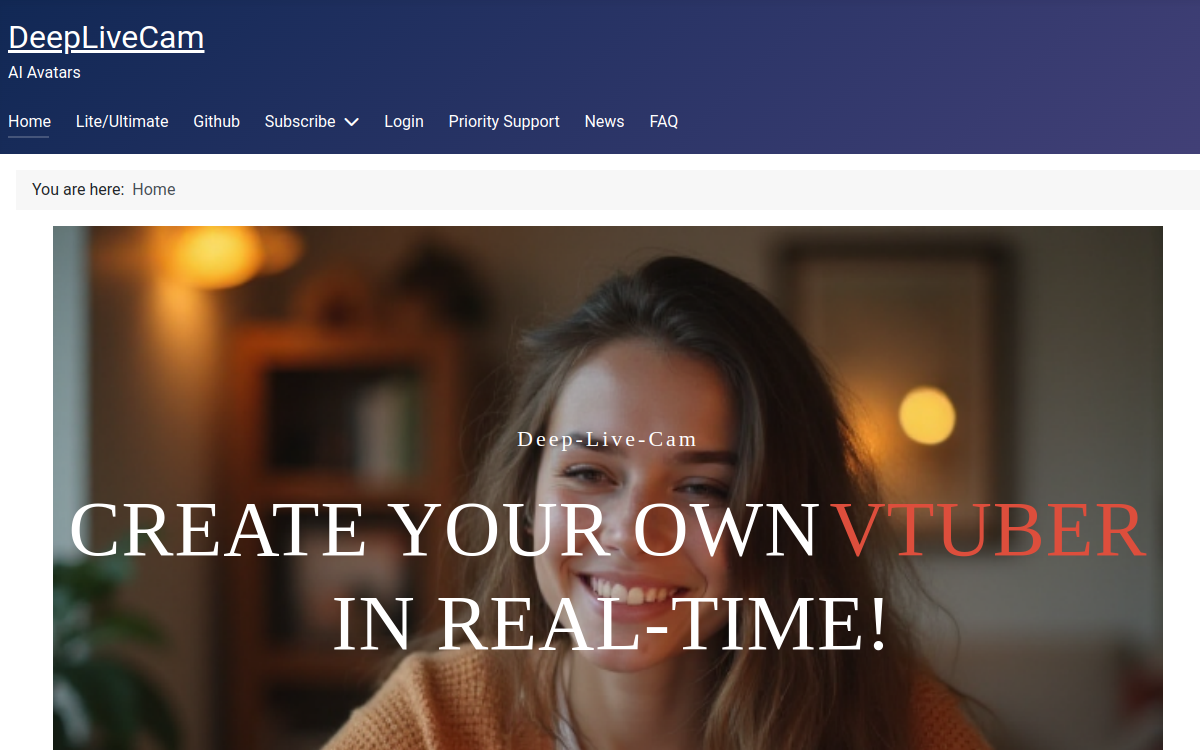 DeepLiveCam website screenshot