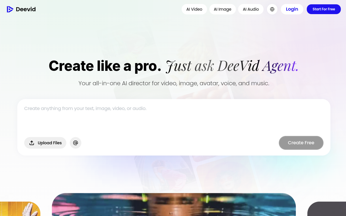 Deevid.ai. website screenshot