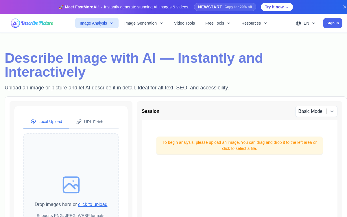 AI Describe Picture website screenshot