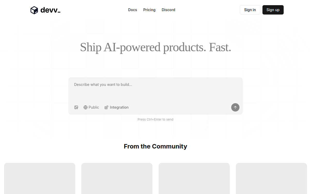 Devv.AI website screenshot
