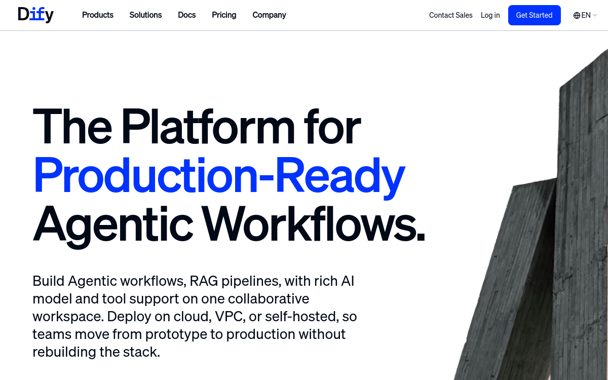 Dify.AI website screenshot