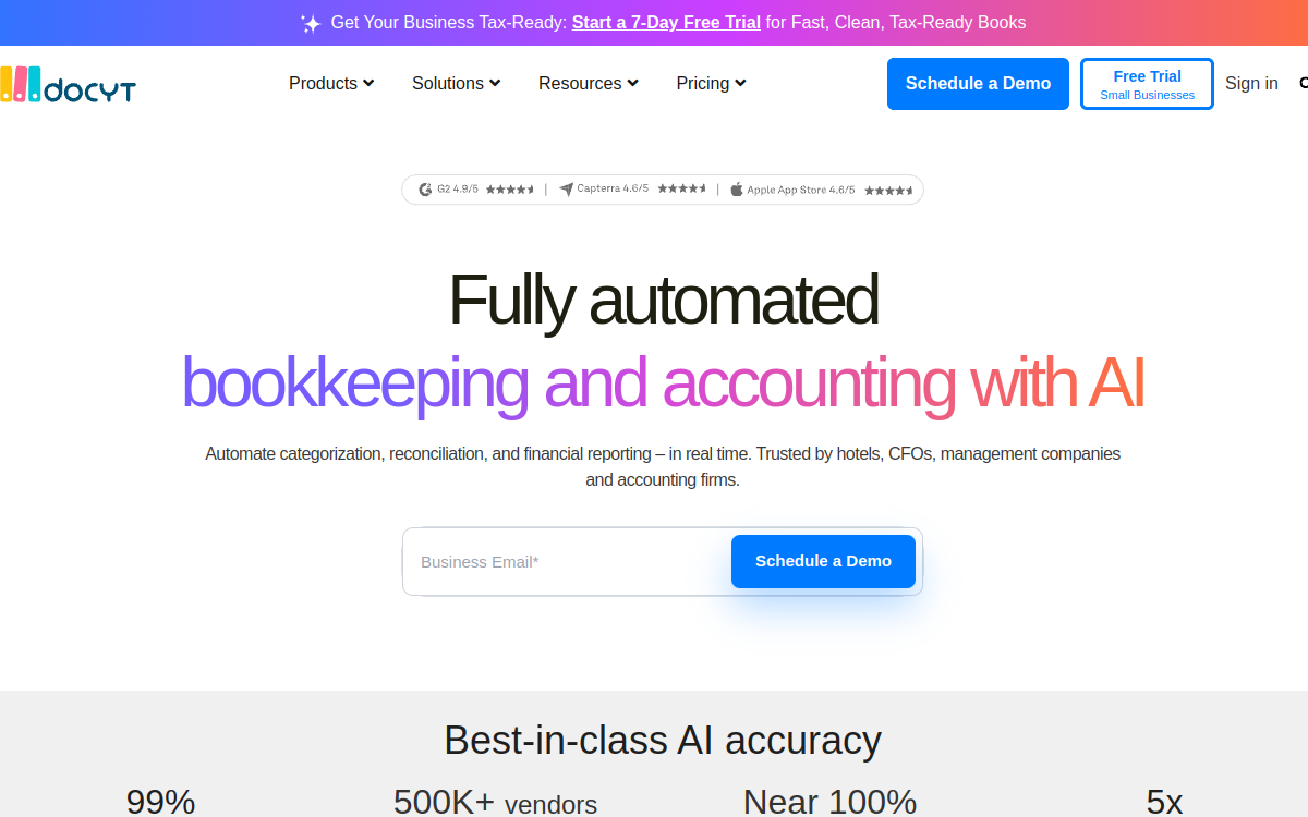 Docyt website screenshot