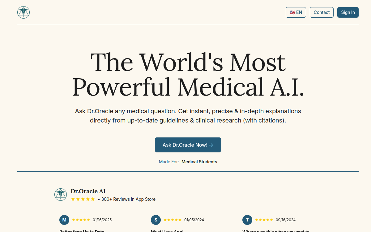 Dr.Oracle website screenshot