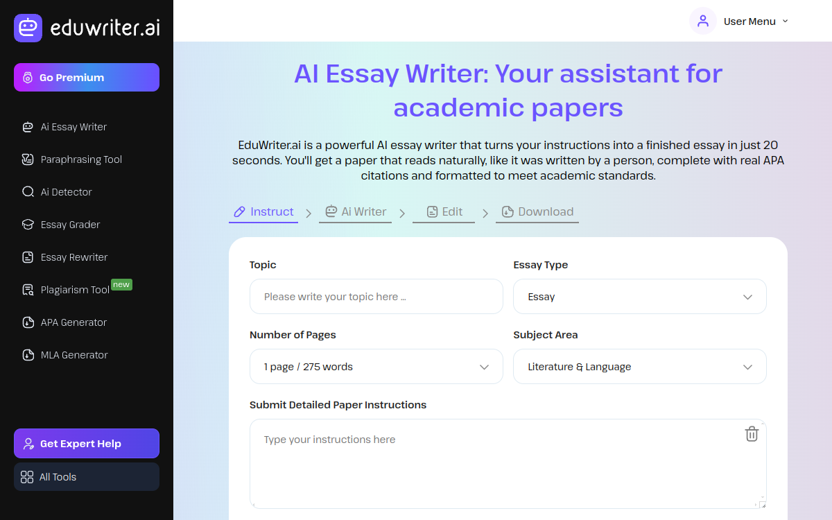 EduWriter screenshot