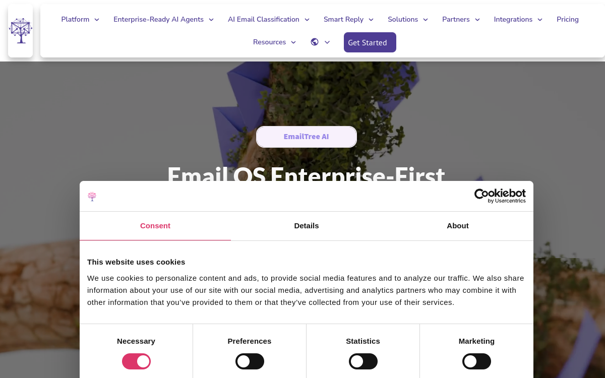 Knowledge By EmailTree.ai website screenshot