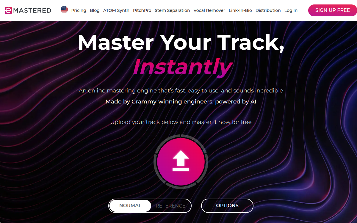 eMastered website screenshot