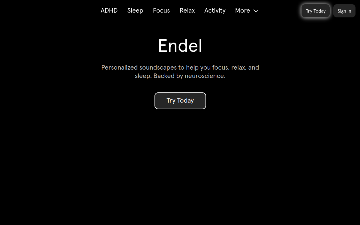 Endel website screenshot