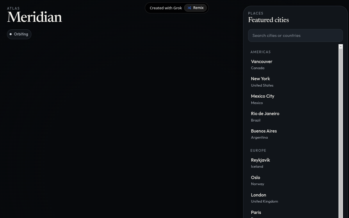 Screenshot of Meridian
