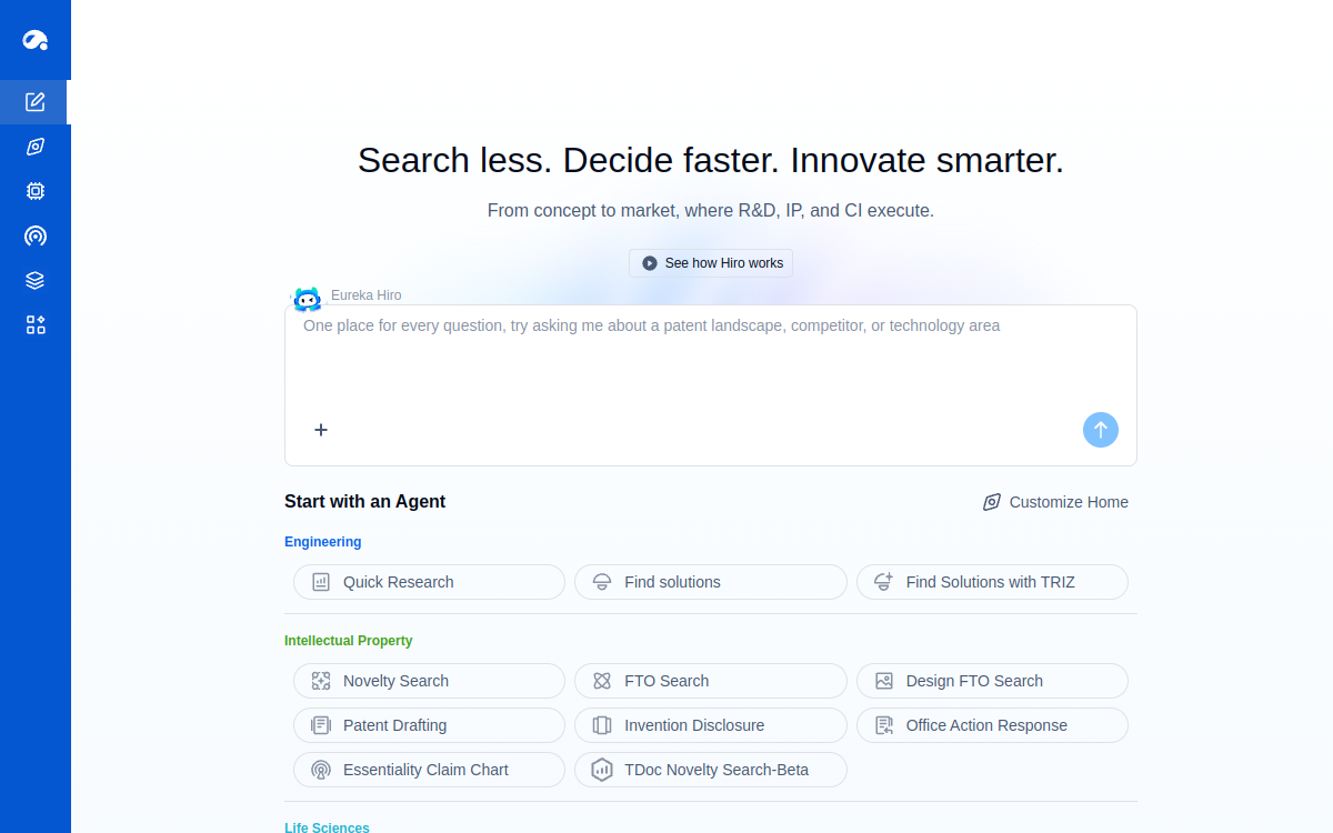 Patsnap Eureka website screenshot