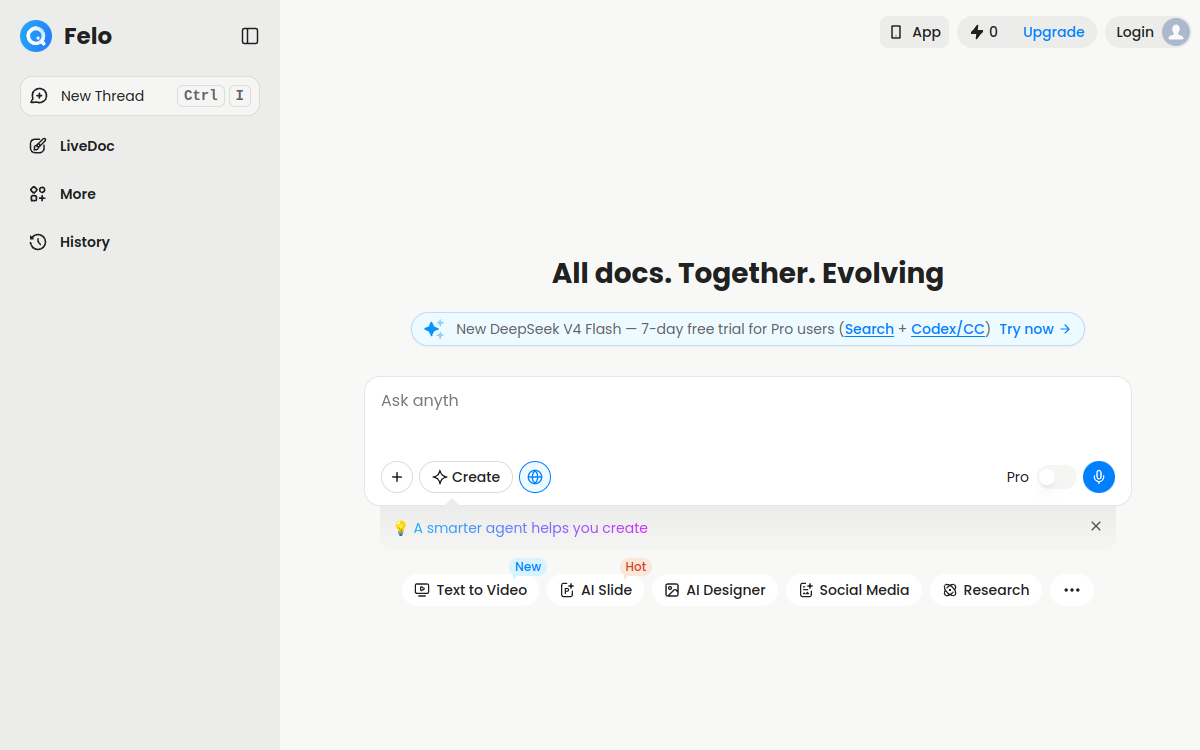 Felo — Free Multilingual AI Search & Creation Platform 网站预览
