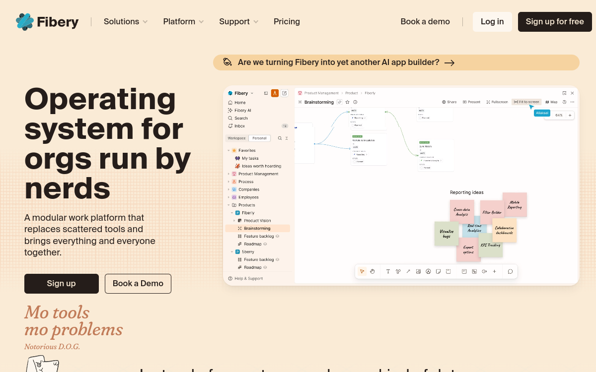 Fibery website screenshot