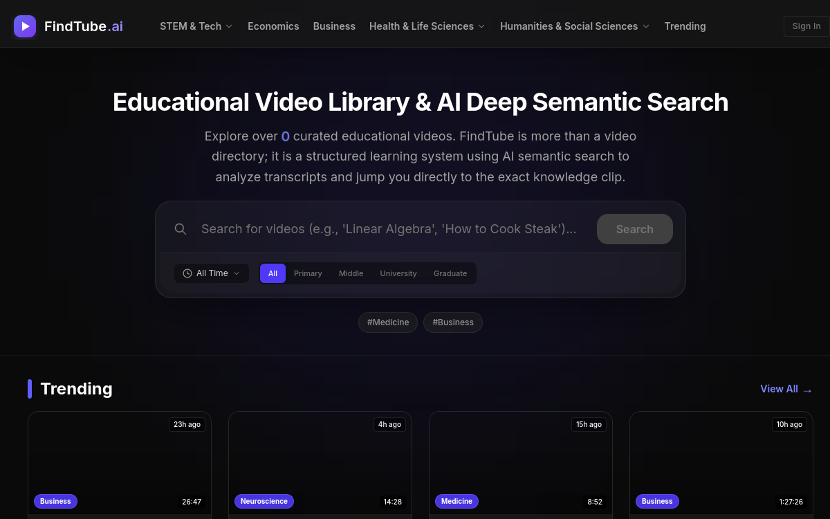 Findtube.AI website screenshot