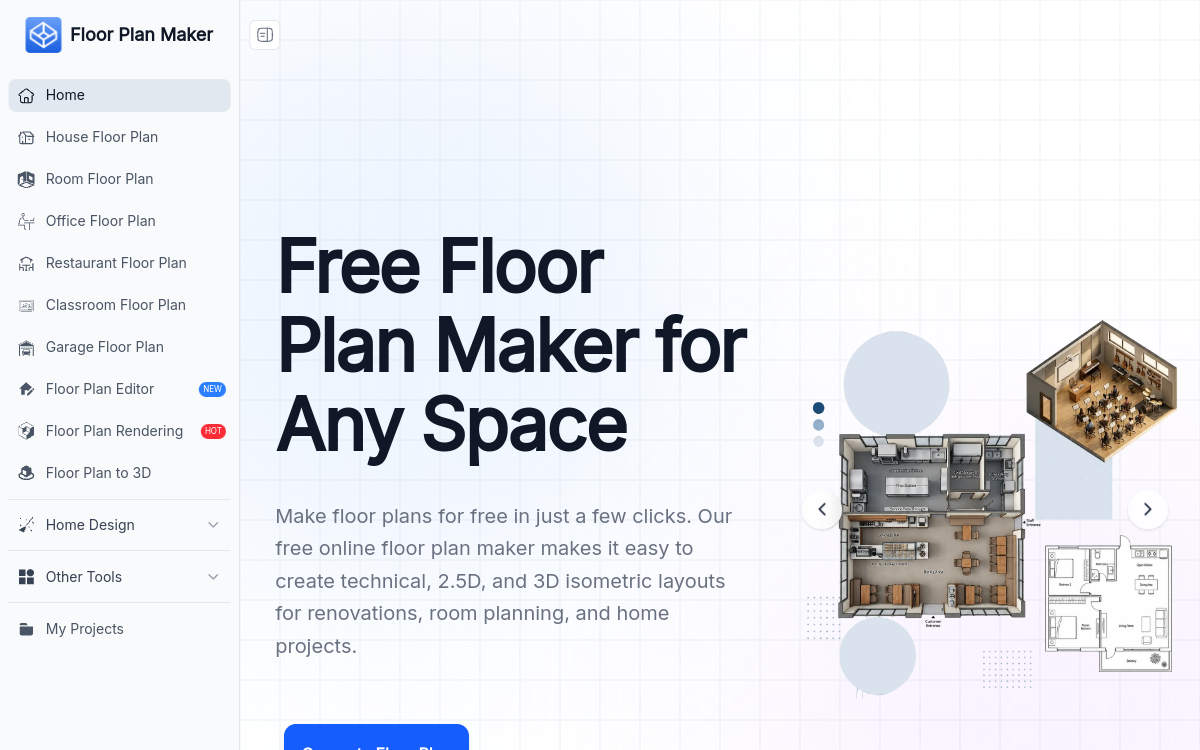Floor Plan Maker website screenshot
