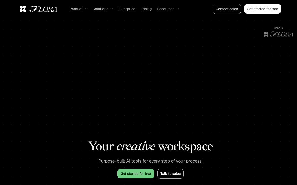 FLORA AI website screenshot