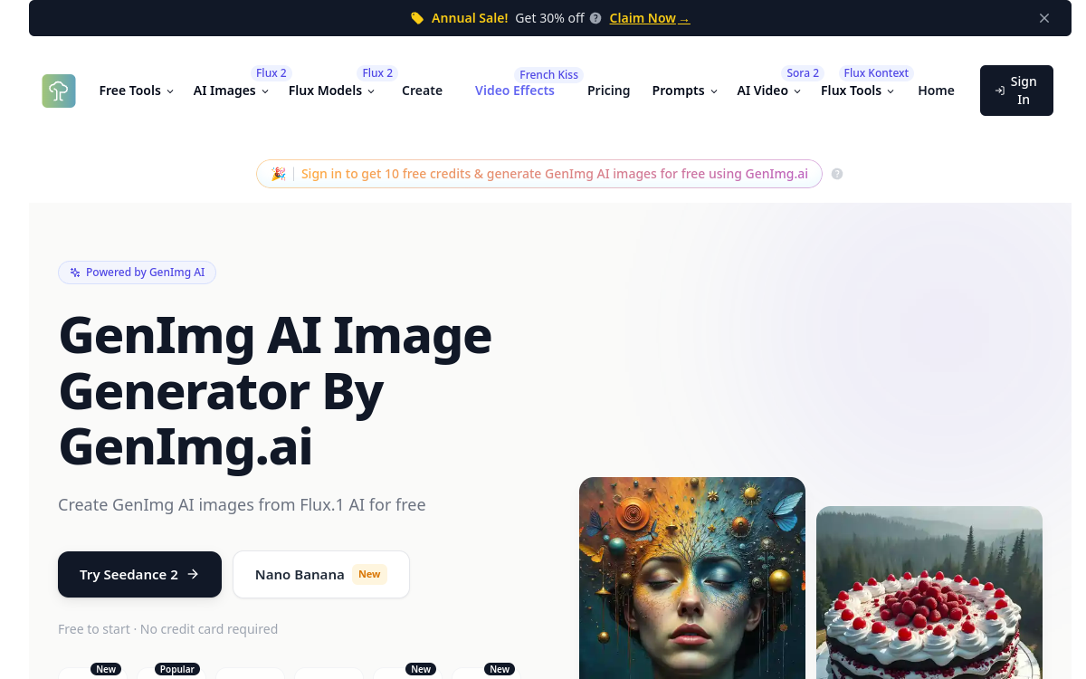 Flux AI website screenshot