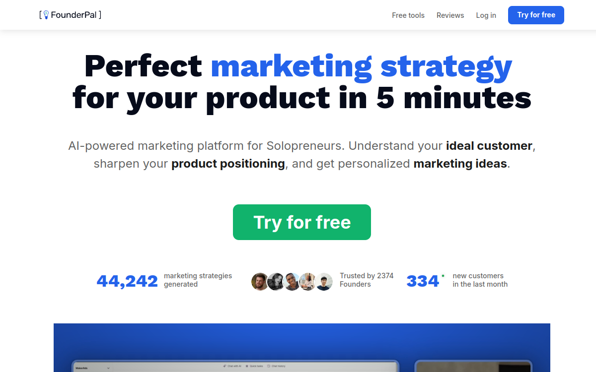 Marketing Strategy Generator website screenshot