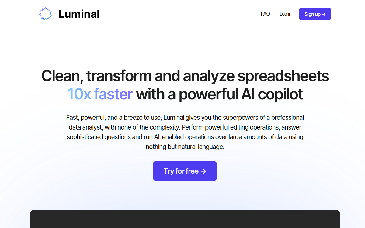 Luminal website screenshot