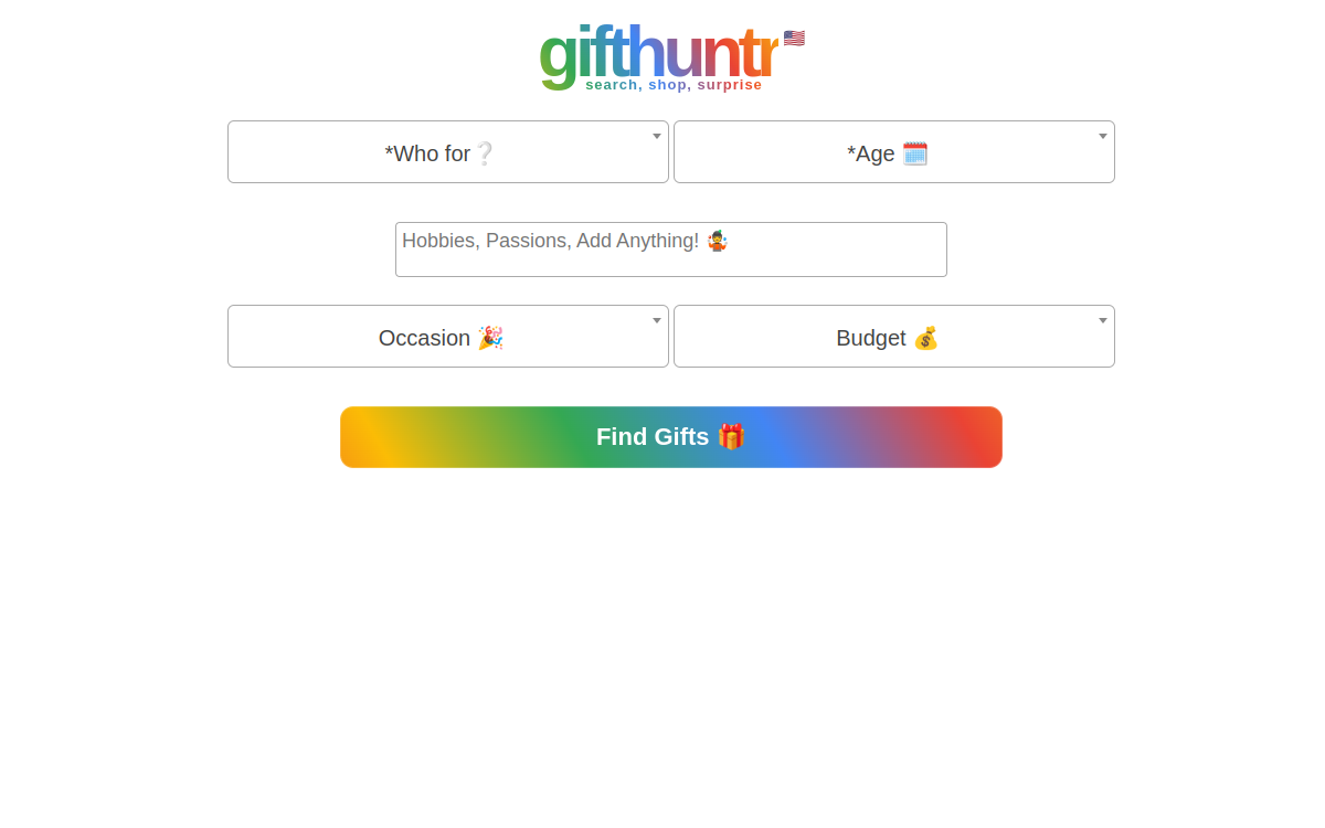 GiftHuntr website screenshot