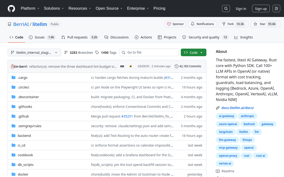 litellm website screenshot