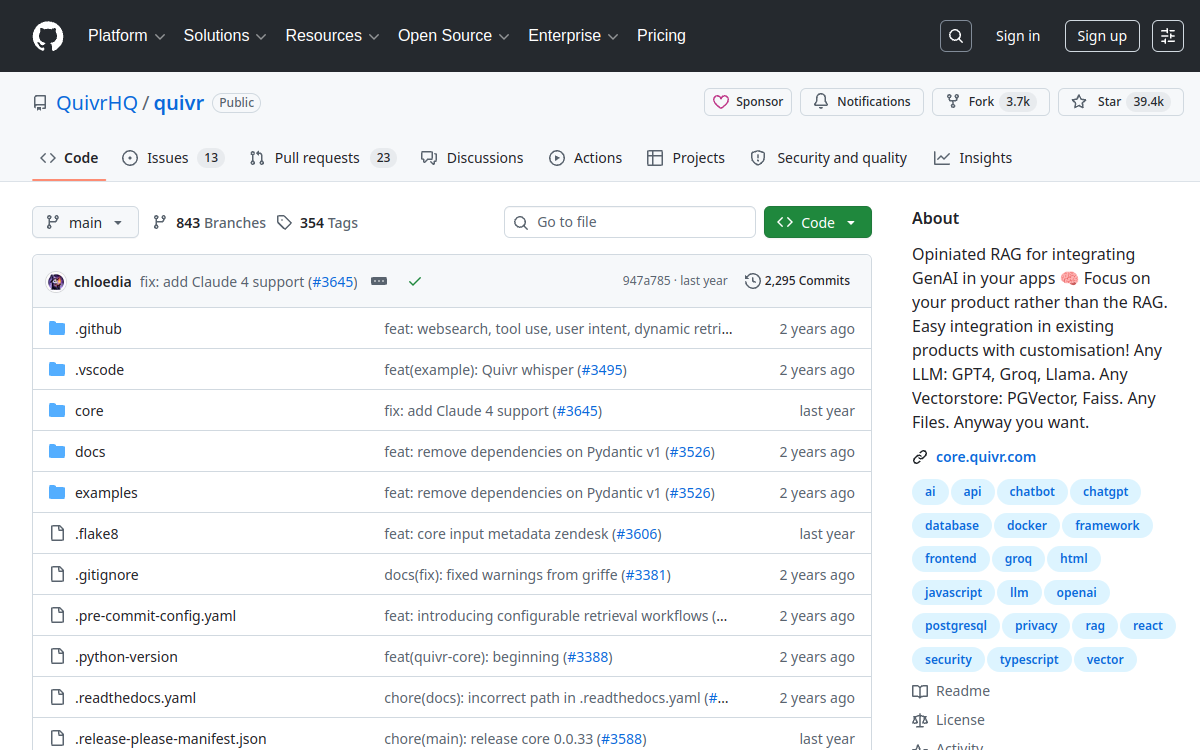 quivr website screenshot