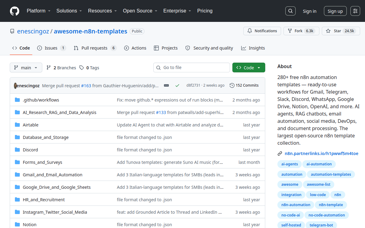 awesome-n8n-templates website screenshot