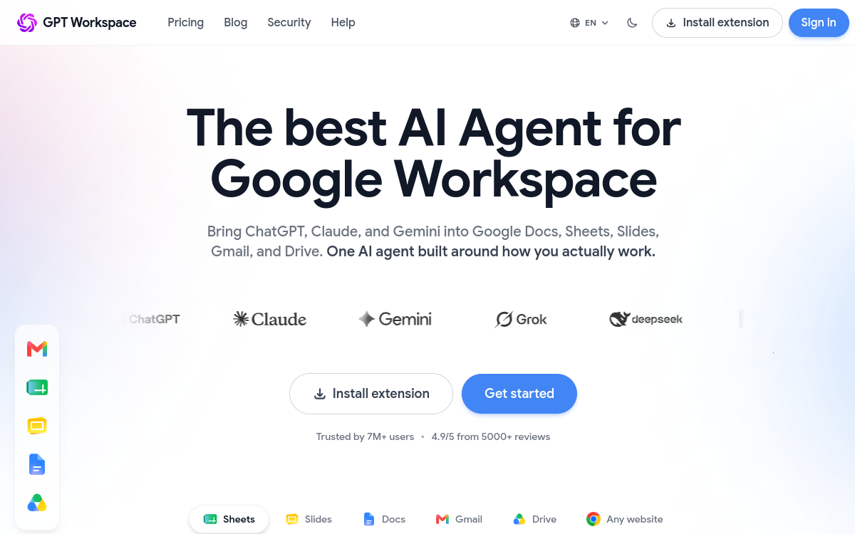 GPT-Workspace website screenshot