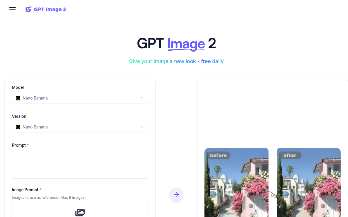 GPT Image 2 app io website screenshot