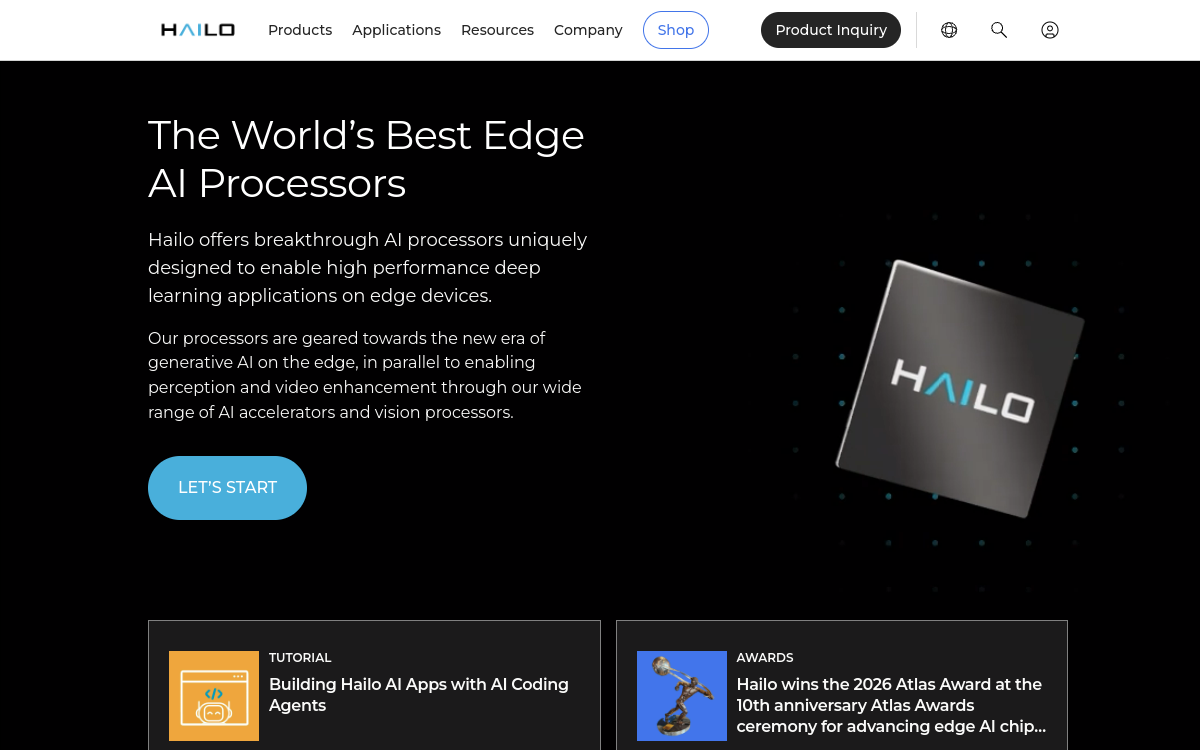 Hailo AI website screenshot