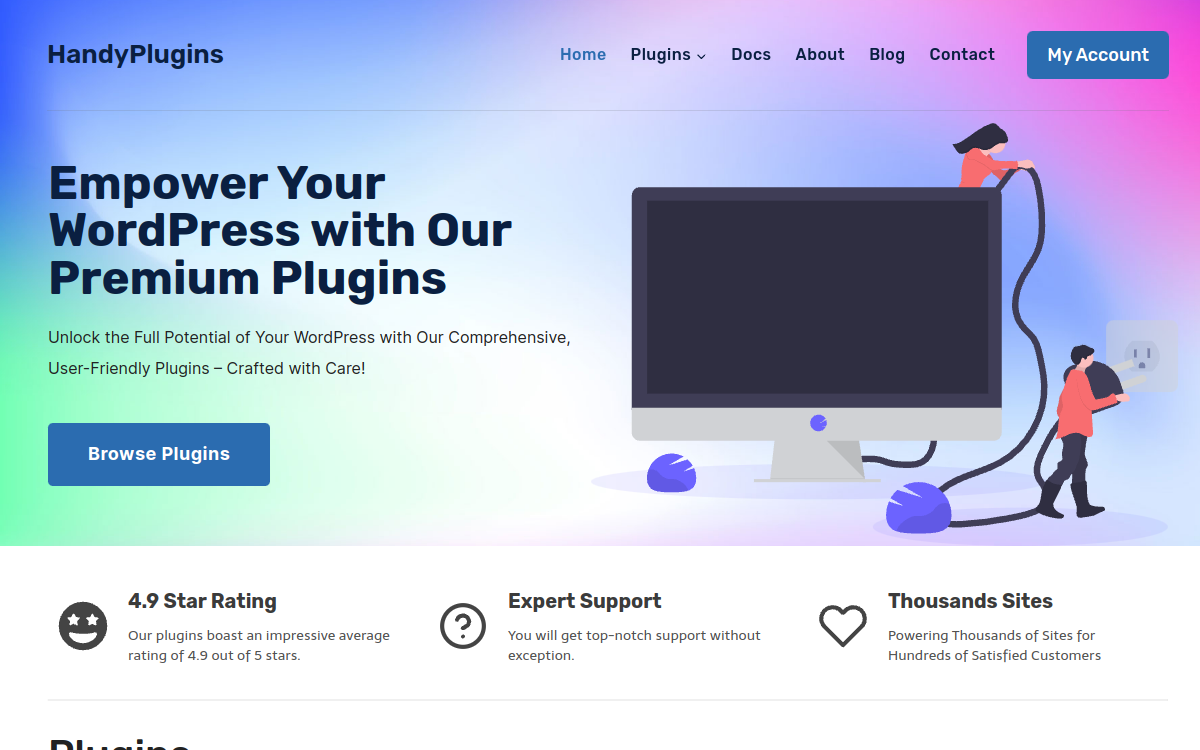 HandyPlugins website screenshot