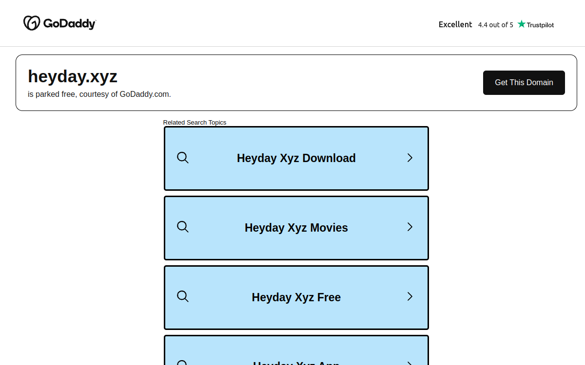 Heyday website screenshot