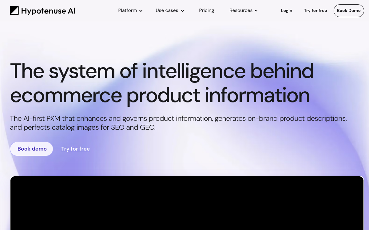 Hypotenuse ai website screenshot