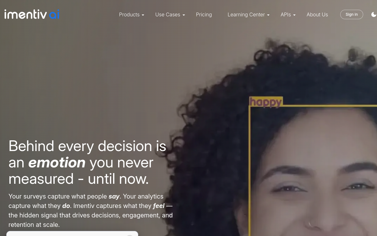 Imentiv AI website screenshot