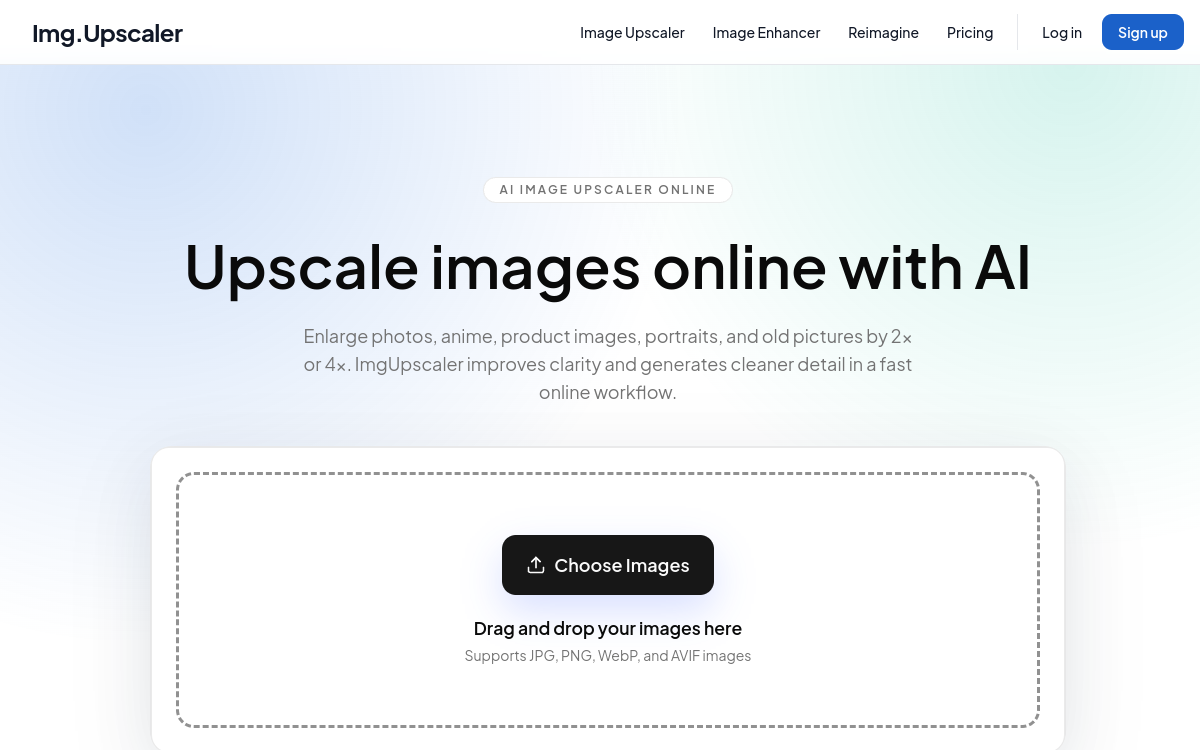Img Upscaler website screenshot