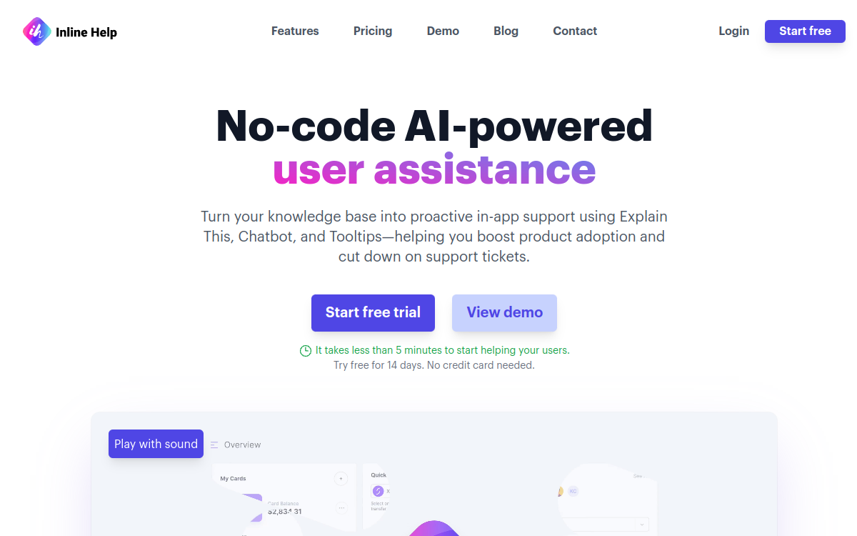 Inline Help website screenshot