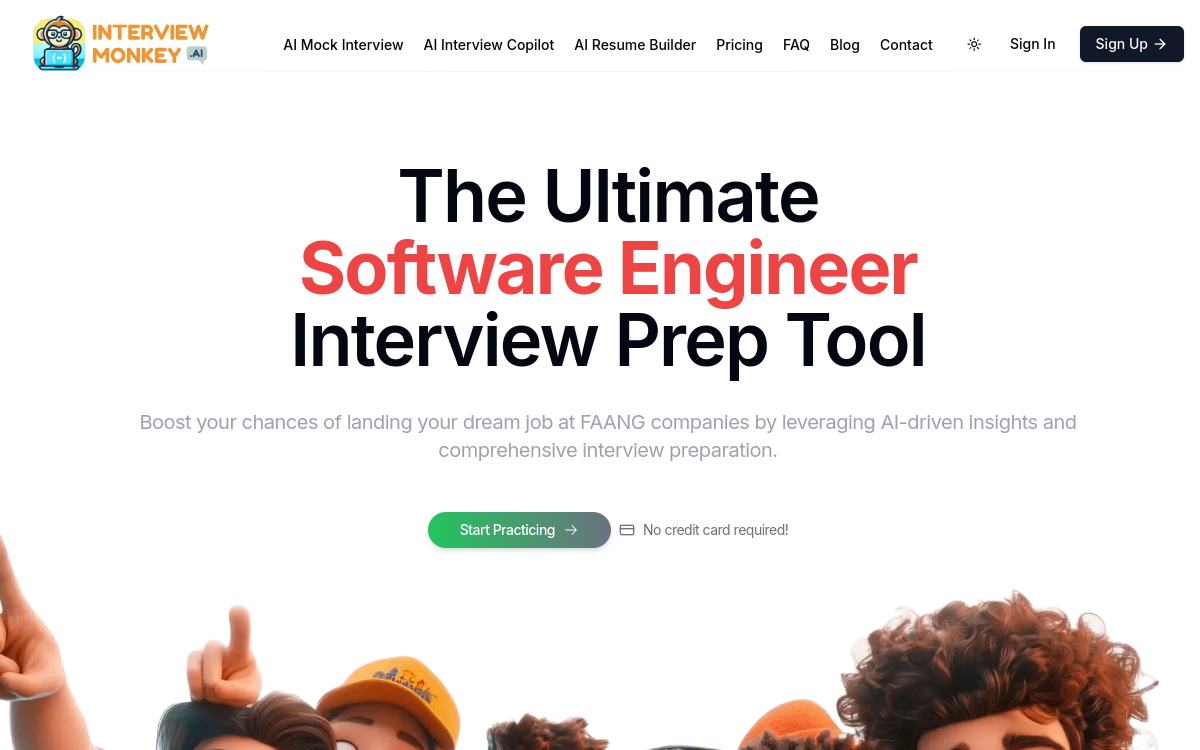 Interview Monkey AI website screenshot