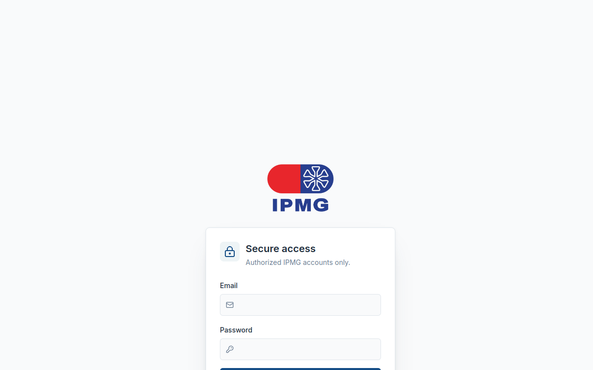 IPMG — website mockup concept designed and built by HEXADECA Solutions