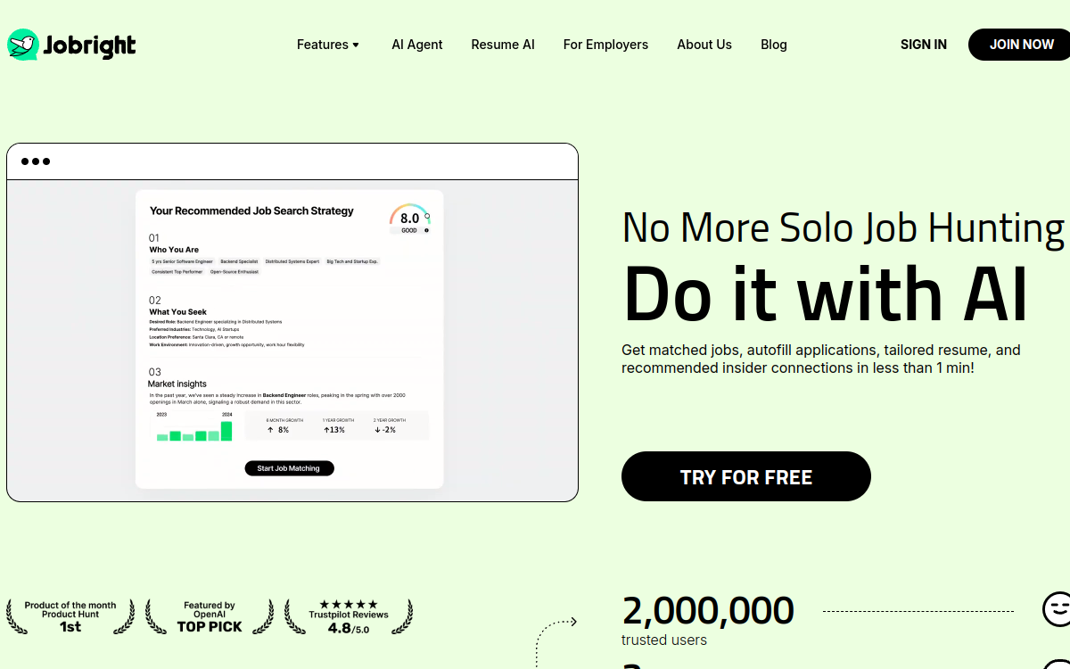 Jobright.ai website screenshot