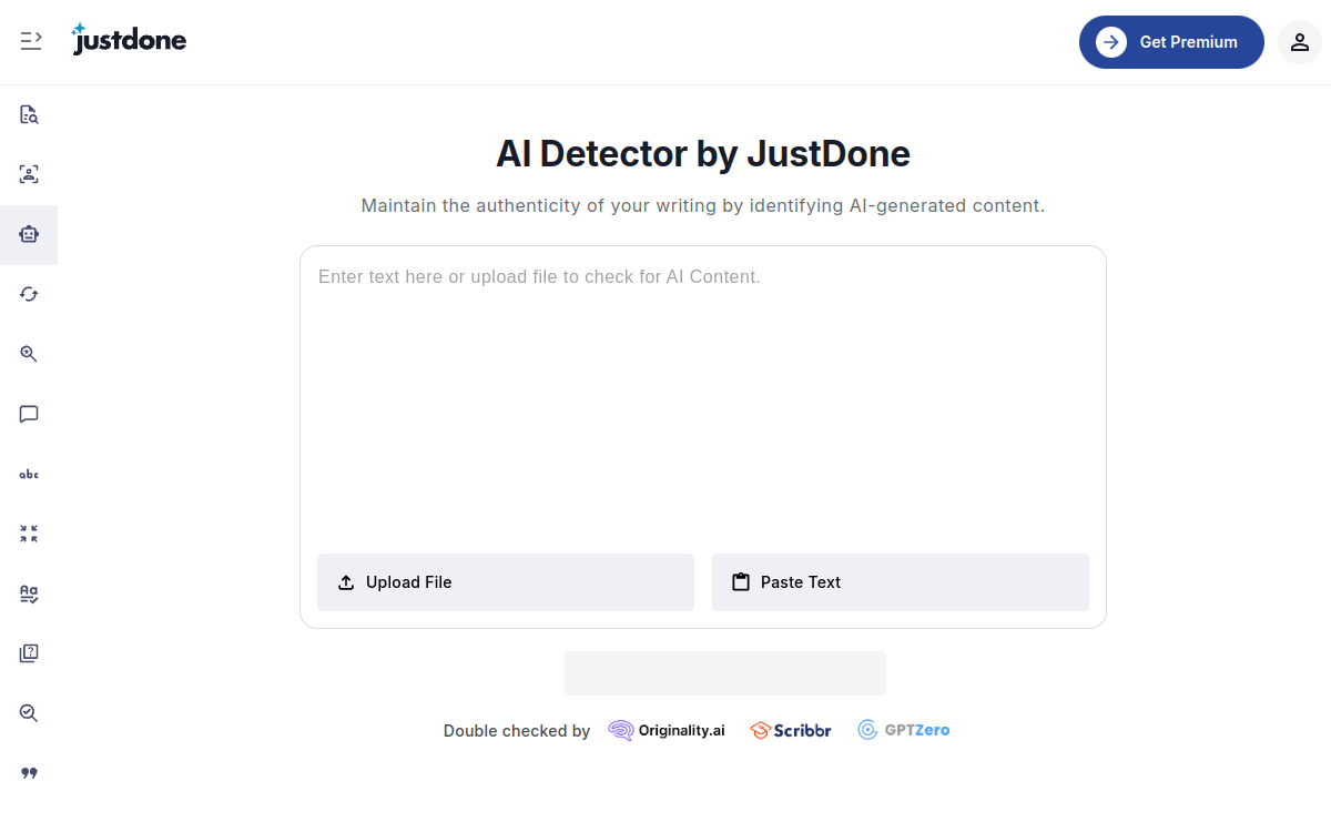 JustDone AI Detector screenshot