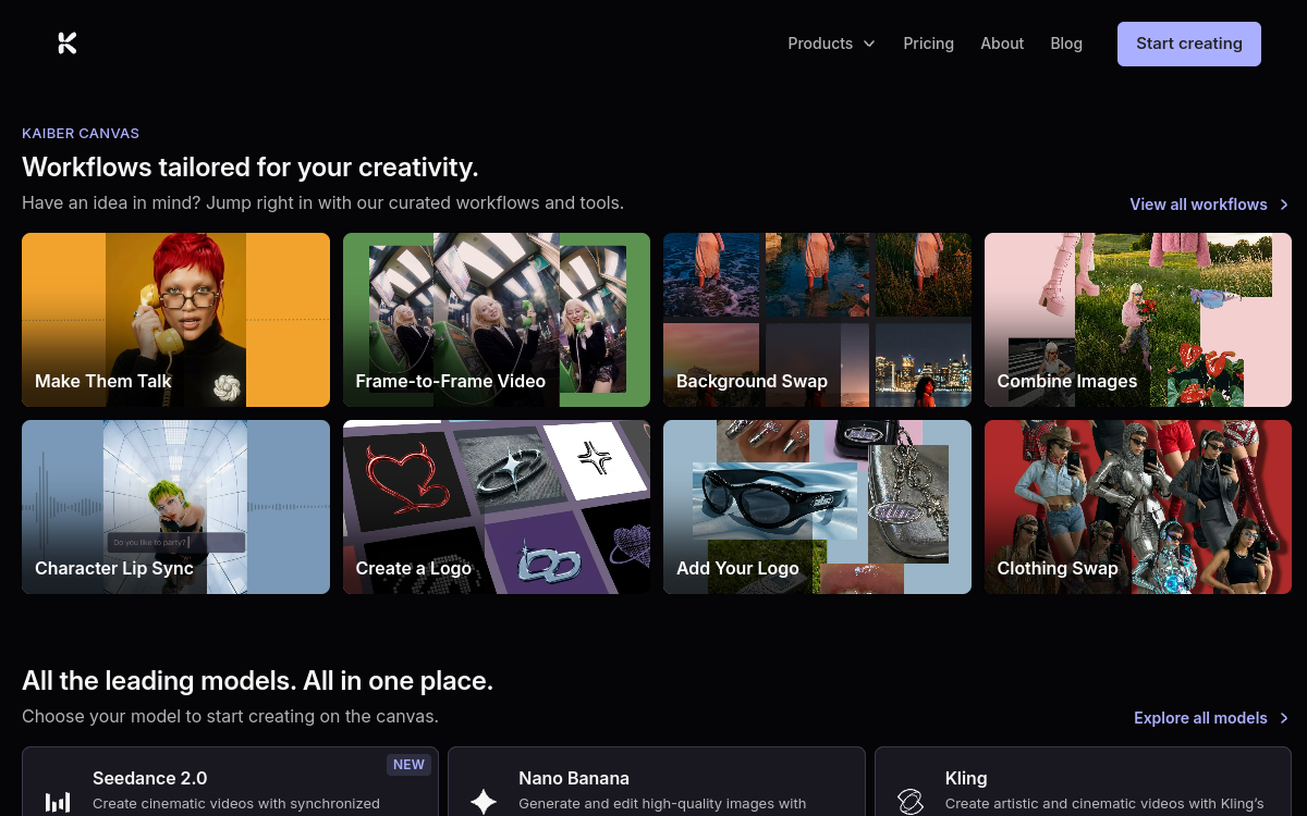 Kaiber.ai website screenshot