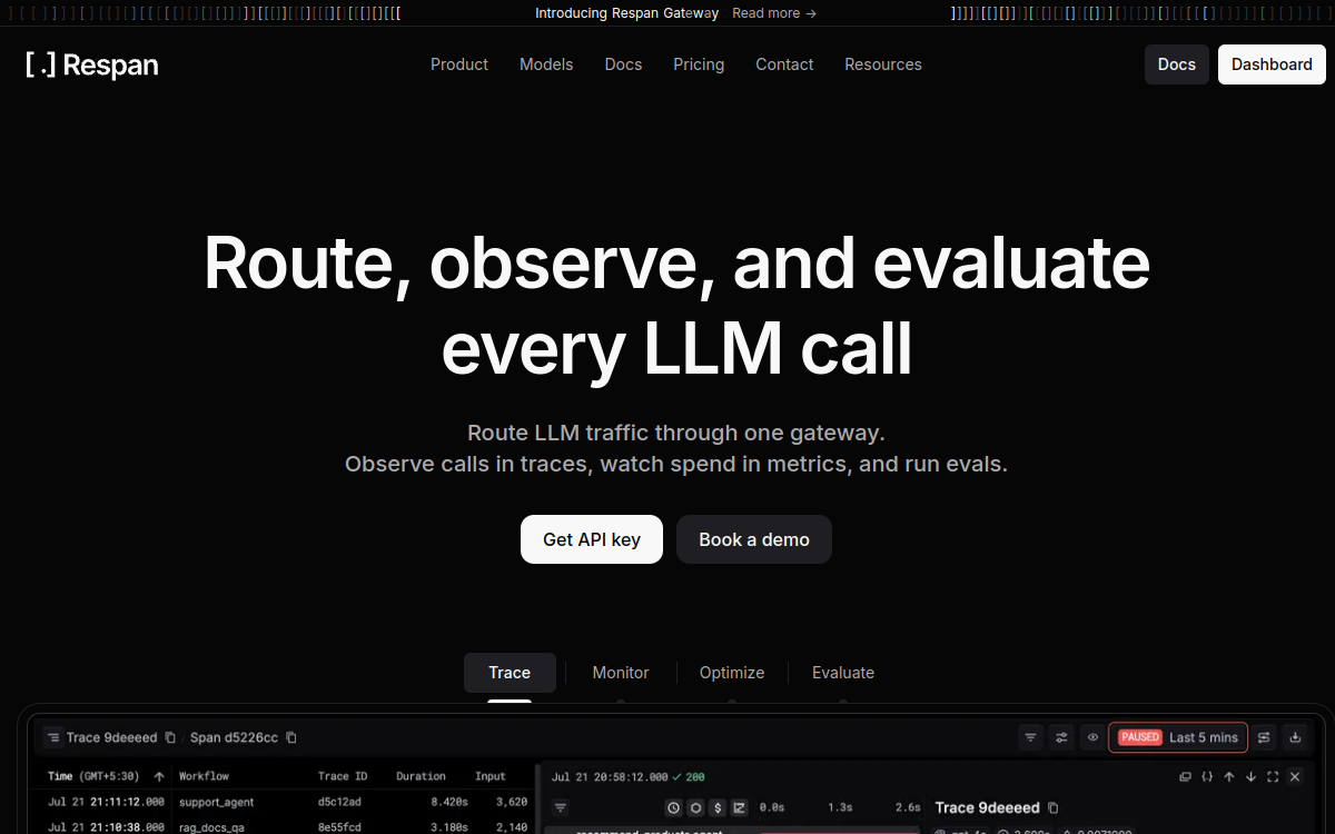 Keywords AI website screenshot