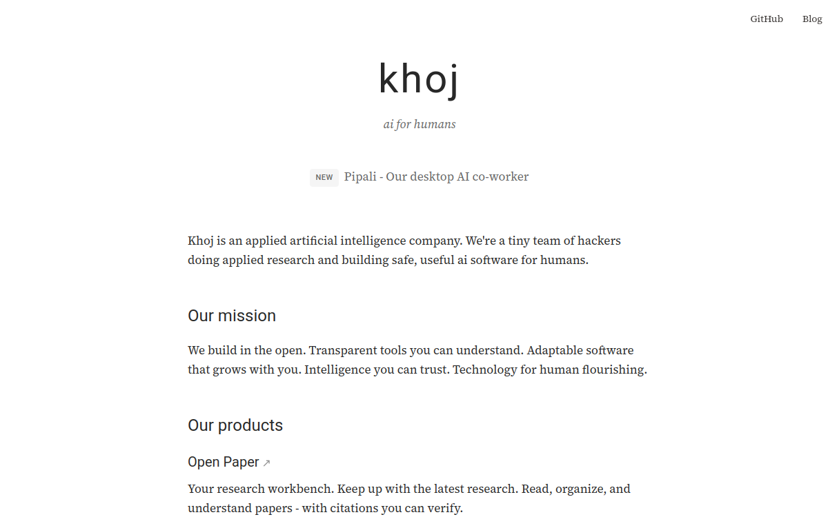 Khoj AI screenshot