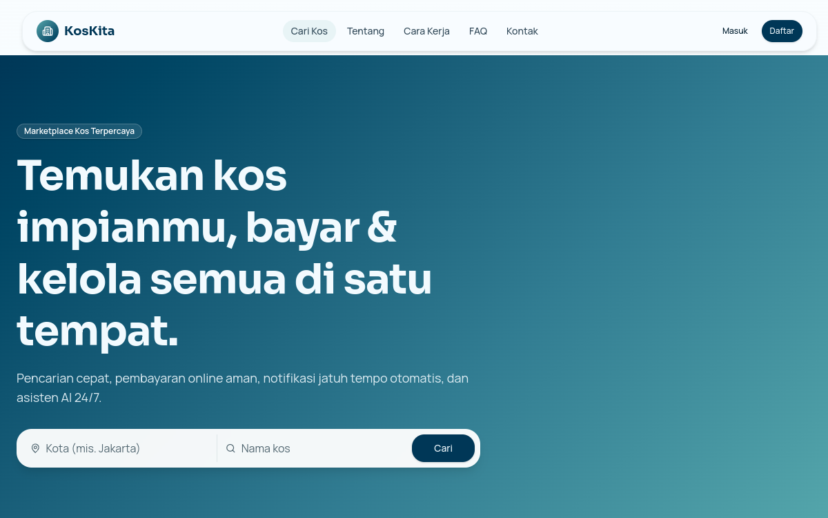 KosKu Smart Manager — website mockup concept designed and built by HEXADECA Solutions